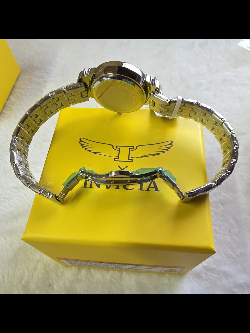 Invicta Silver Crystal Floral Accent Bracelet Watch 69111